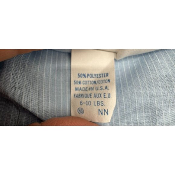 Vintage Alexis Infant Blue Pinstripe Overalls With White Shirt & Peter Pan Colla - Picture 3 of 11